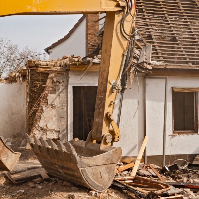Demolition of a residential building Exterior Demolition